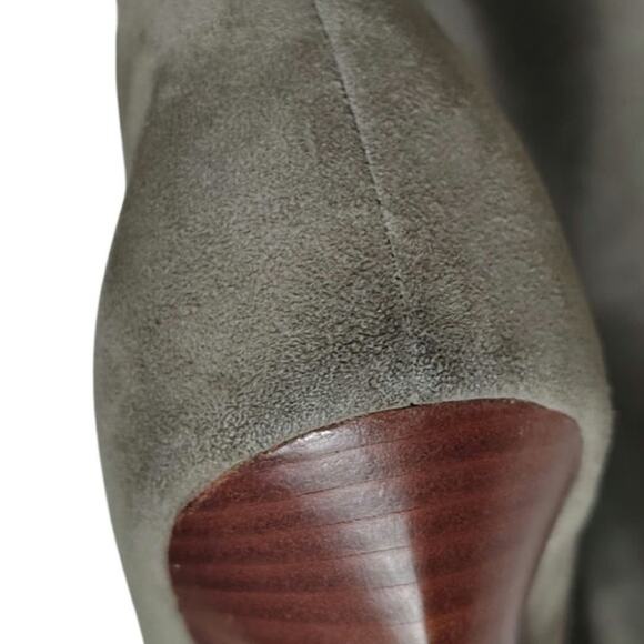 Leather Cole Haan Nike Collaboration Gray Suede Tall Zip Up Boots Size 7.5 AA - Picture 8 of 10